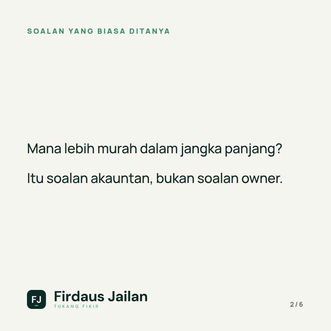 Beli Aset atau Sewa? Soalan Yang Kita Salah Tanya
