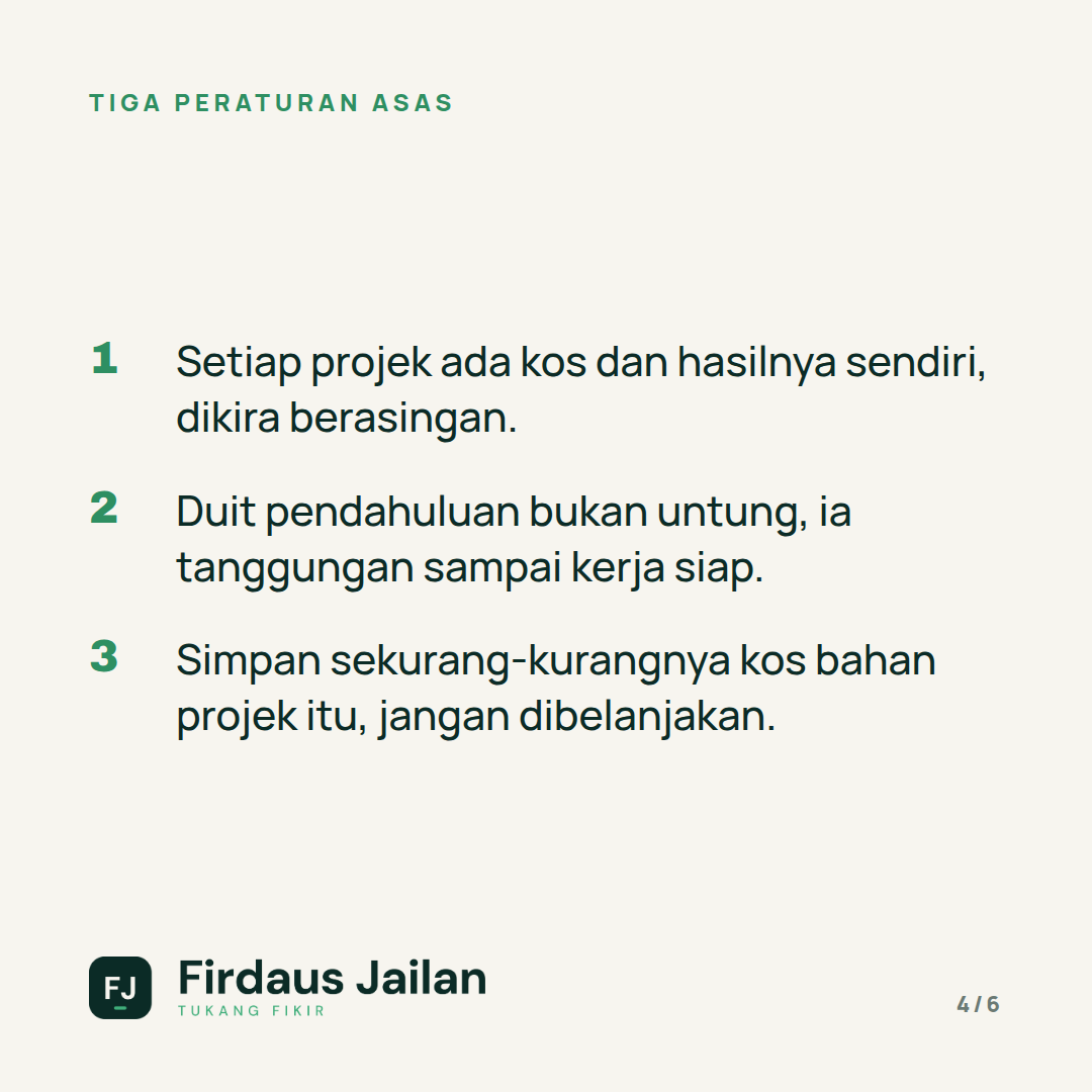 Duit Projek dan Duit Bisnes: Kenapa Tak Boleh Dicampur?
