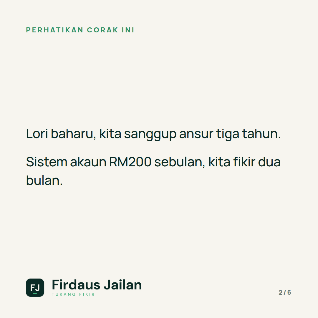 Kenapa Kita Sanggup Berhutang Untuk Barang, Tetapi Tidak Untuk Sistem?