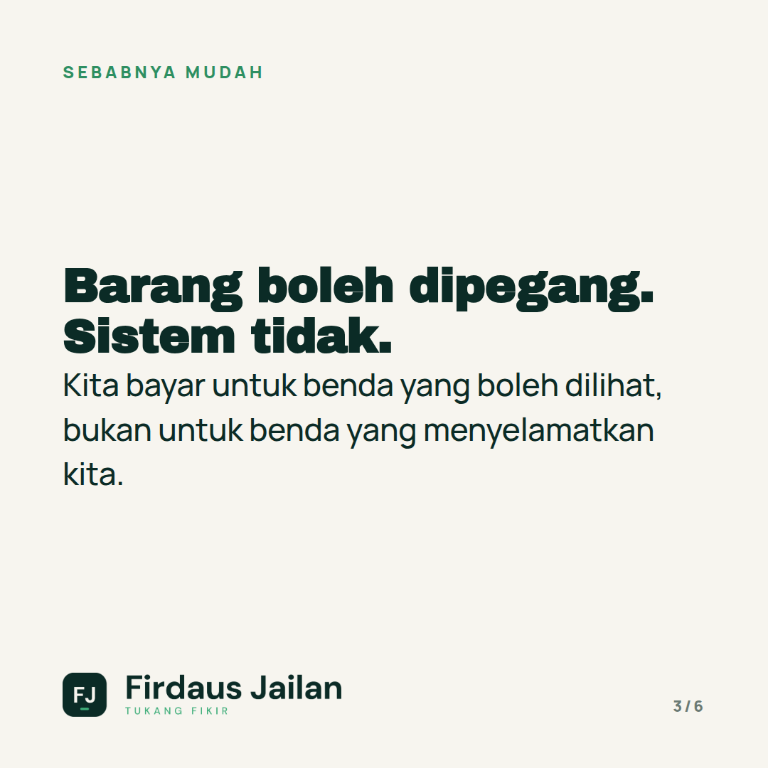 Kenapa Kita Sanggup Berhutang Untuk Barang, Tetapi Tidak Untuk Sistem?