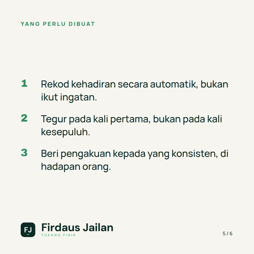Kehadiran, Ketepatan Masa, dan Maruah Syarikat