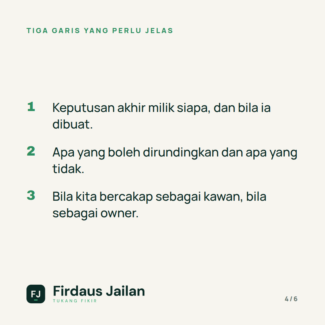 Bila Owner Jadi Kawan, Siapa Jadi Bos?