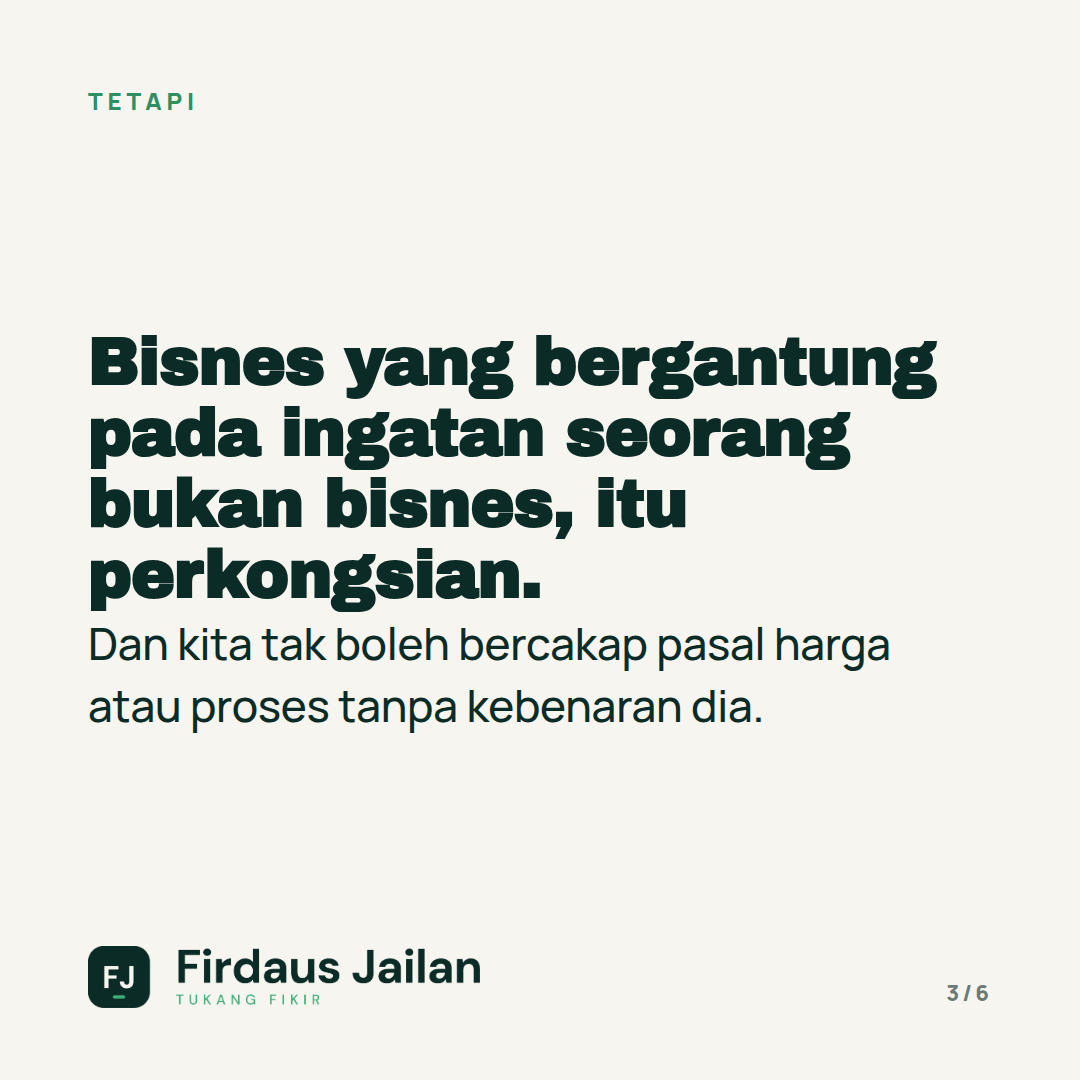 Bila Satu Orang Pegang Semua Maklumat, Itu Risiko