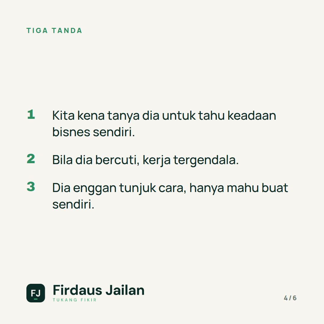 Bila Satu Orang Pegang Semua Maklumat, Itu Risiko