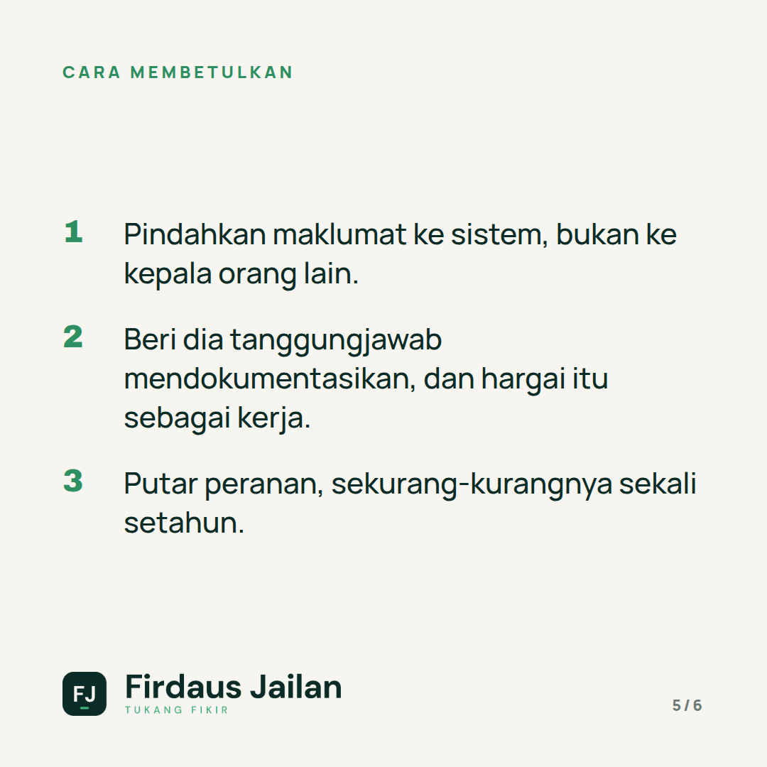Bila Satu Orang Pegang Semua Maklumat, Itu Risiko