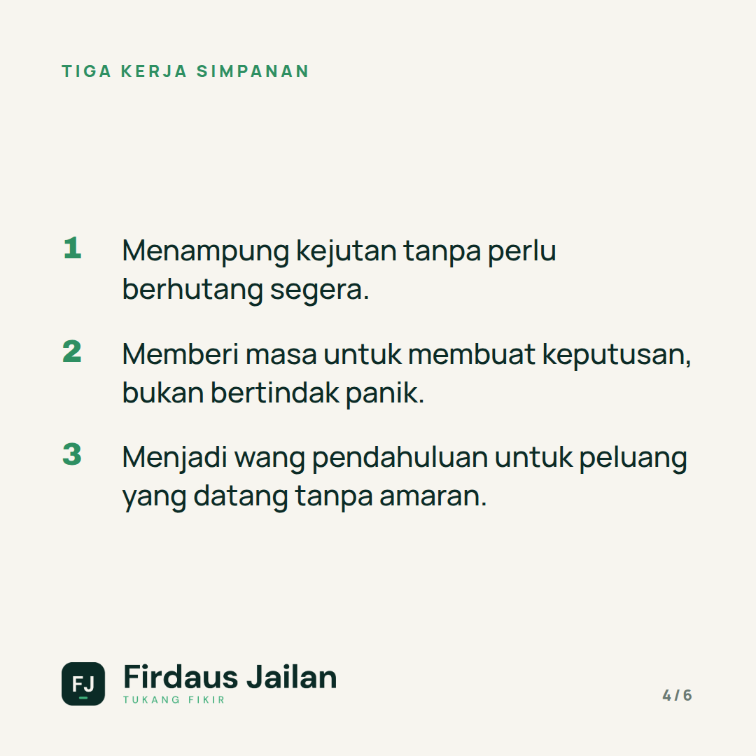Kenapa Simpanan Bisnes Lebih Penting Daripada Pelaburan Baharu?