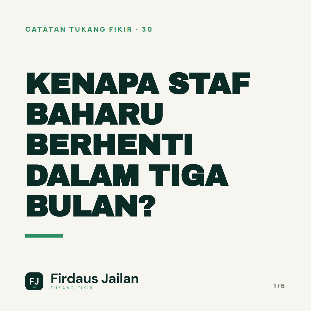 Kenapa Staf Baharu Berhenti Dalam Tiga Bulan?