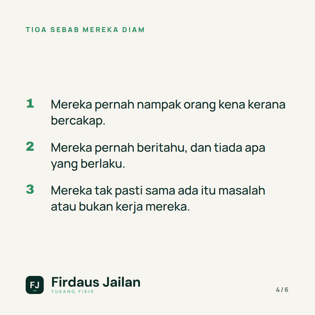 Kenapa Staf Tahu Masalah Tetapi Tak Beritahu Kita?
