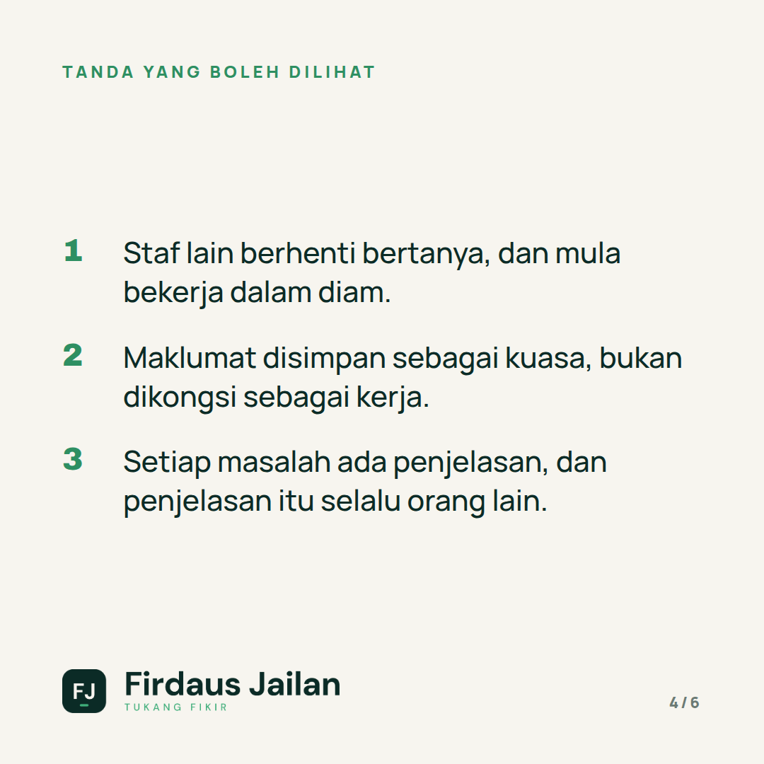 Staf Toksik: Kos Yang Tak Pernah Masuk Penyata